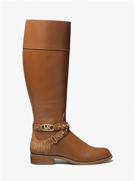 michael kors leather riding boots|Michael Kors adjustable buckle boots.